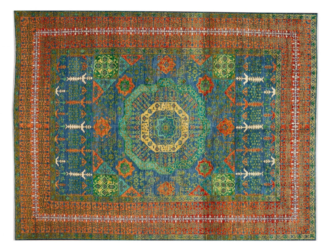 21st Century Modern Mamluk Wool Rug, 9' x 12'