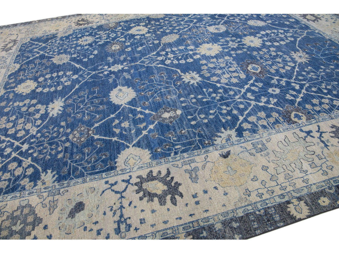 Modern Indian Wool Rug 12 X 15