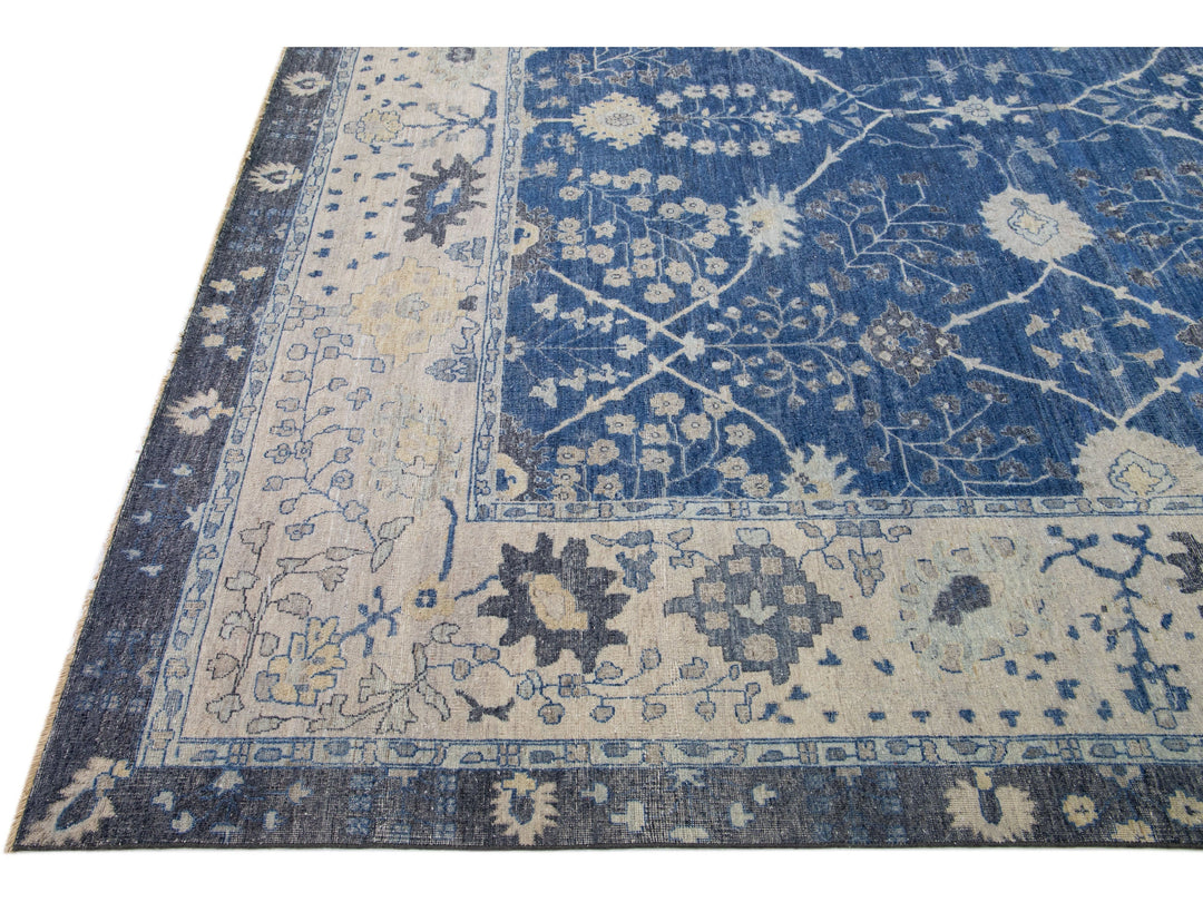 Modern Indian Wool Rug 12 X 15