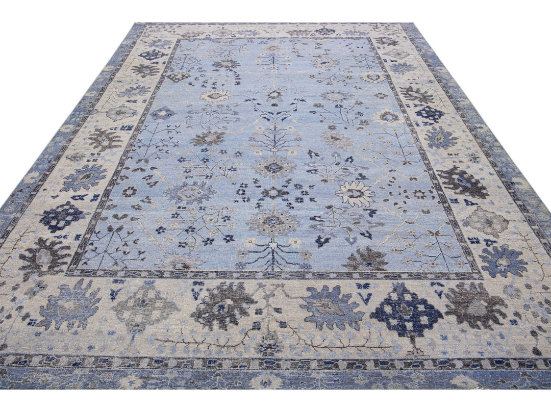 Modern Indian Wool Rug 9 X 12