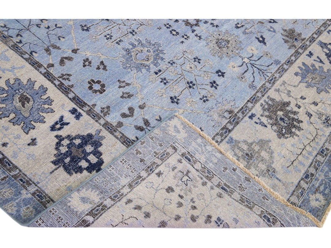 Modern Indian Wool Rug 9 X 12