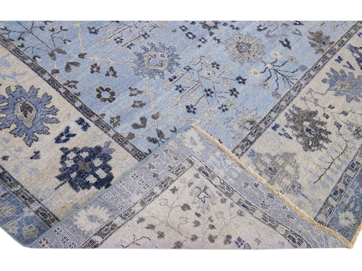 Modern Indian Artisan Wool Rug 9 X 12