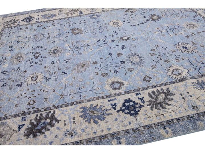 Modern Indian Wool Rug 9 X 12