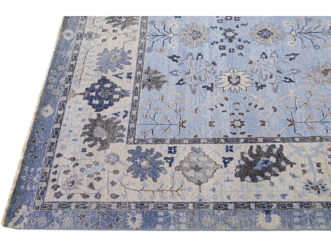 Modern Indian Wool Rug 9 X 12