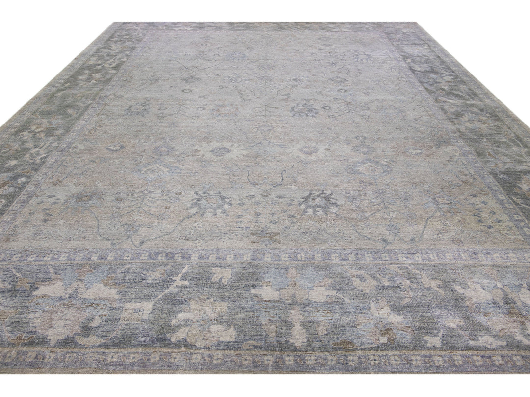 Modern Indian Wool Rug 12 X 15