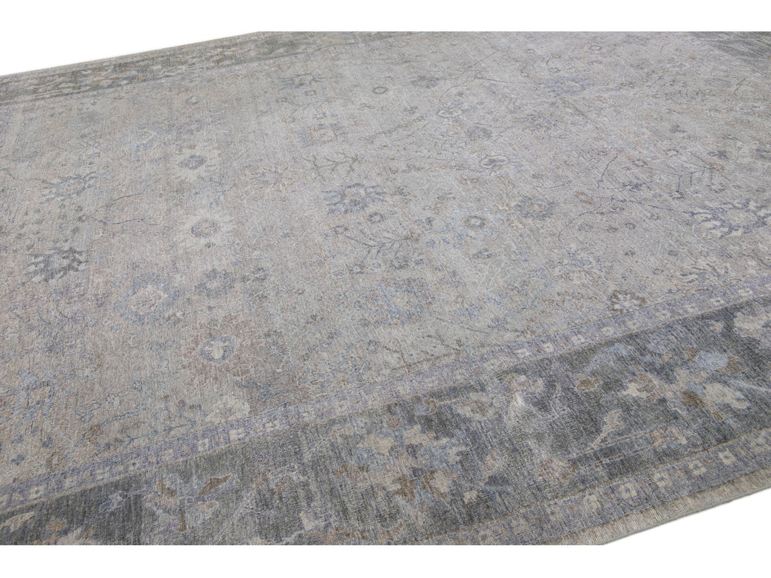 Modern Indian Wool Rug 12 X 15