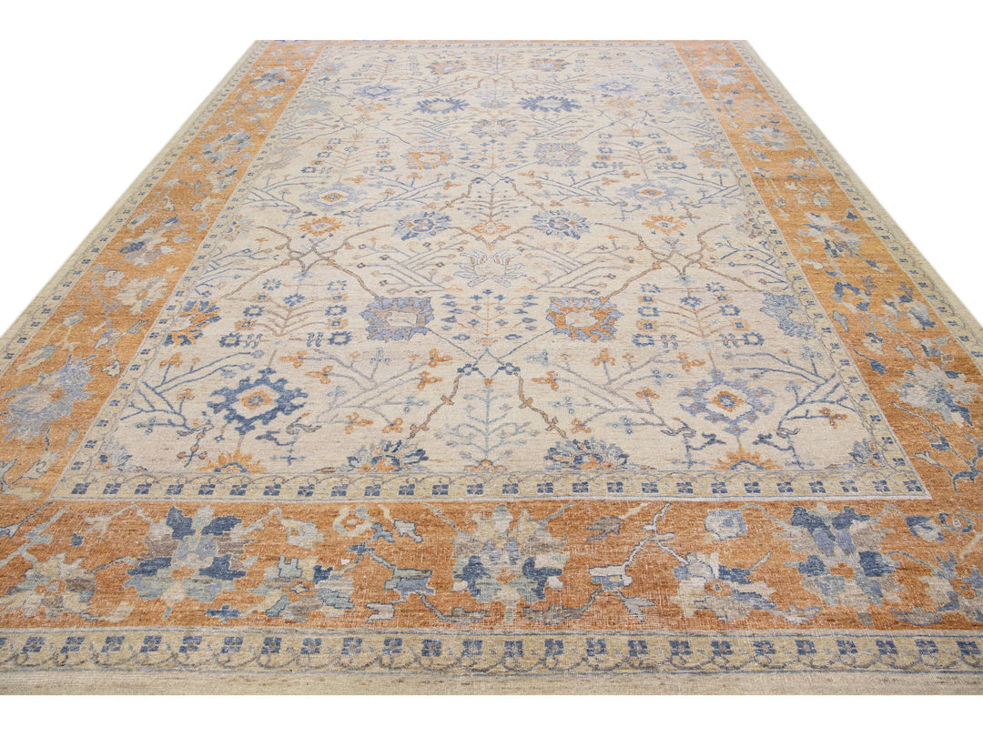 Modern Indian Wool Rug 10 X 14