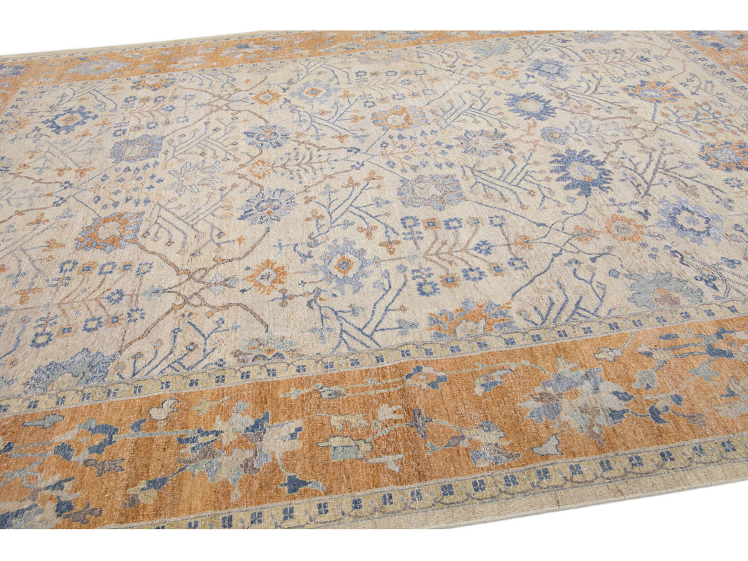 Modern Indian Wool Rug 10 X 14