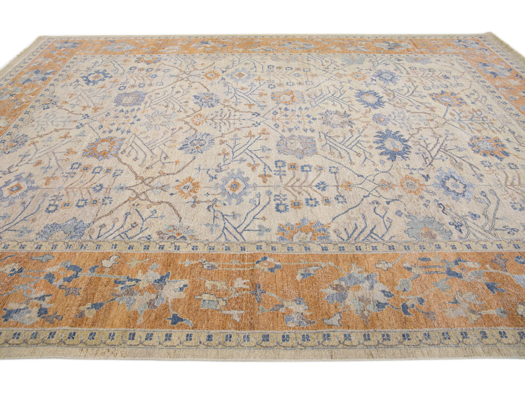 Modern Indian Wool Rug 10 X 14