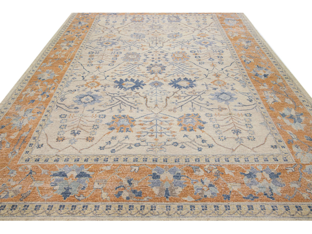 Modern Indian Wool Rug 9 X 12