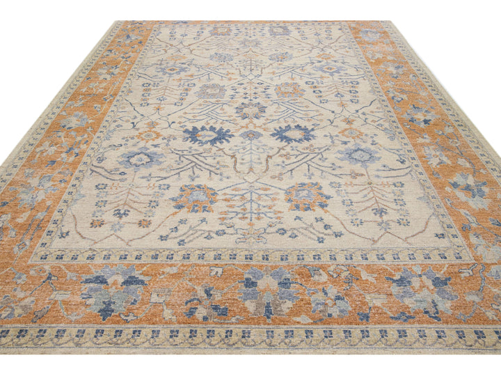 Modern Indian Wool Rug 9 X 12