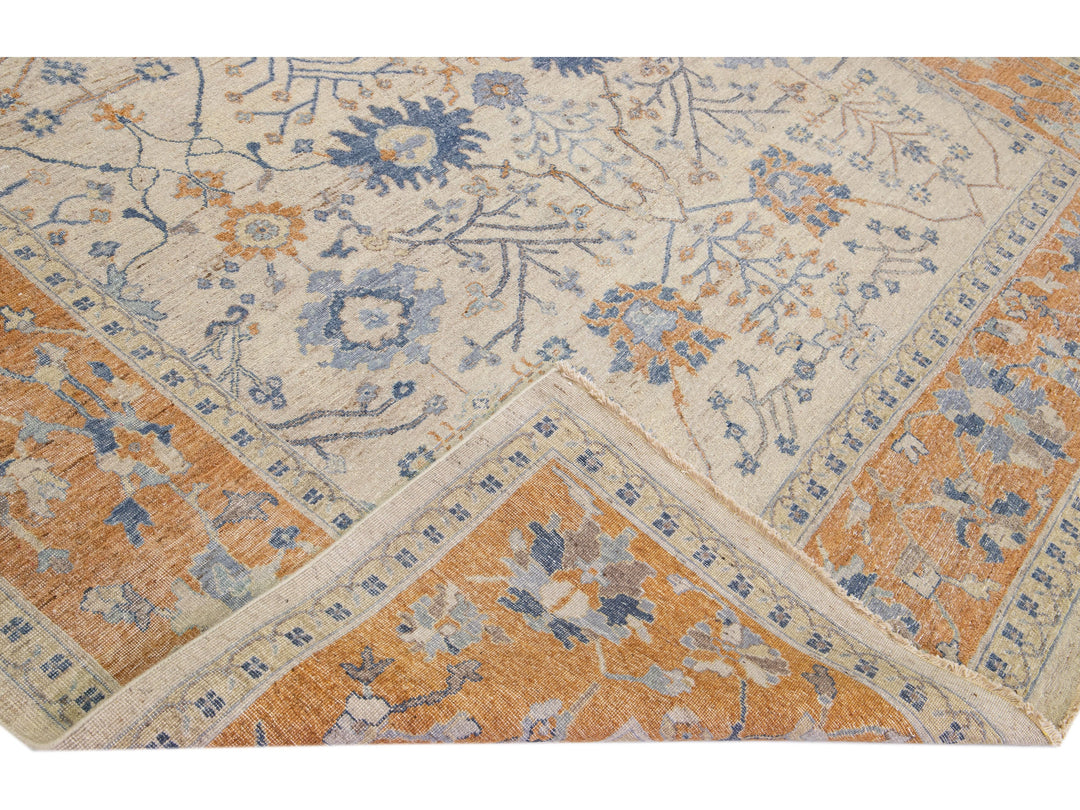 Modern Indian Wool Rug 9 X 12
