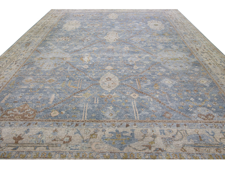 Modern Indian Wool Rug 12 X 15