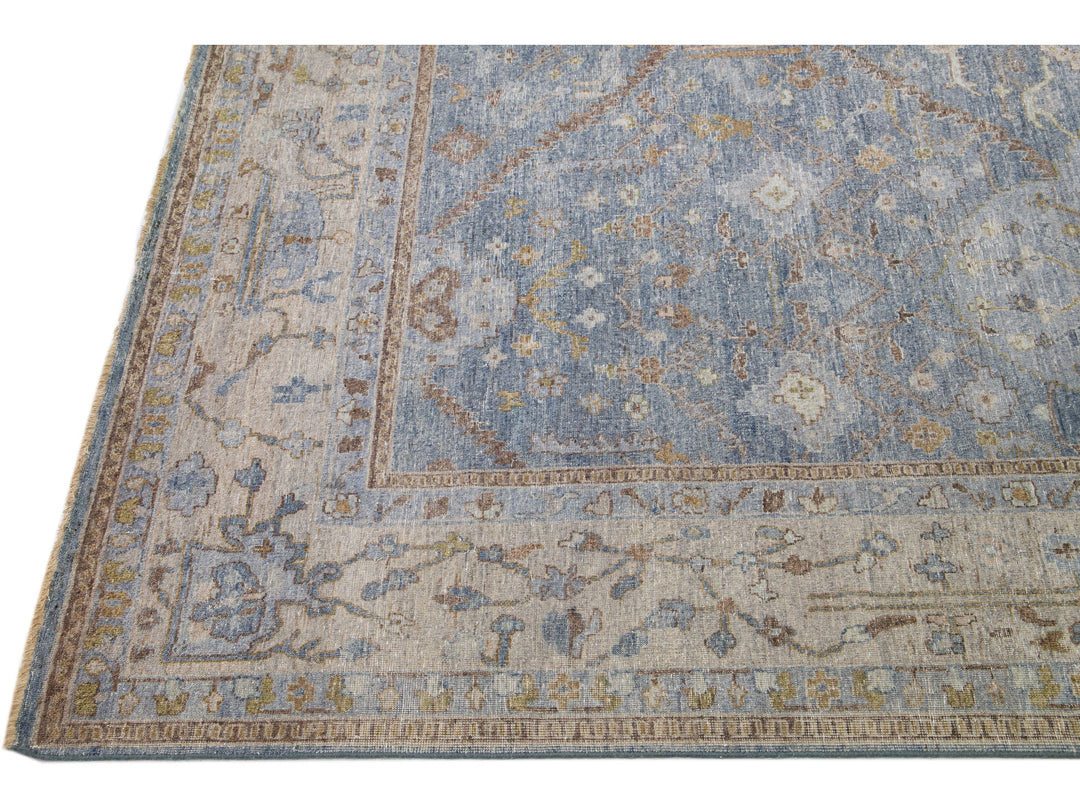 Modern Indian Wool Rug 12 X 15
