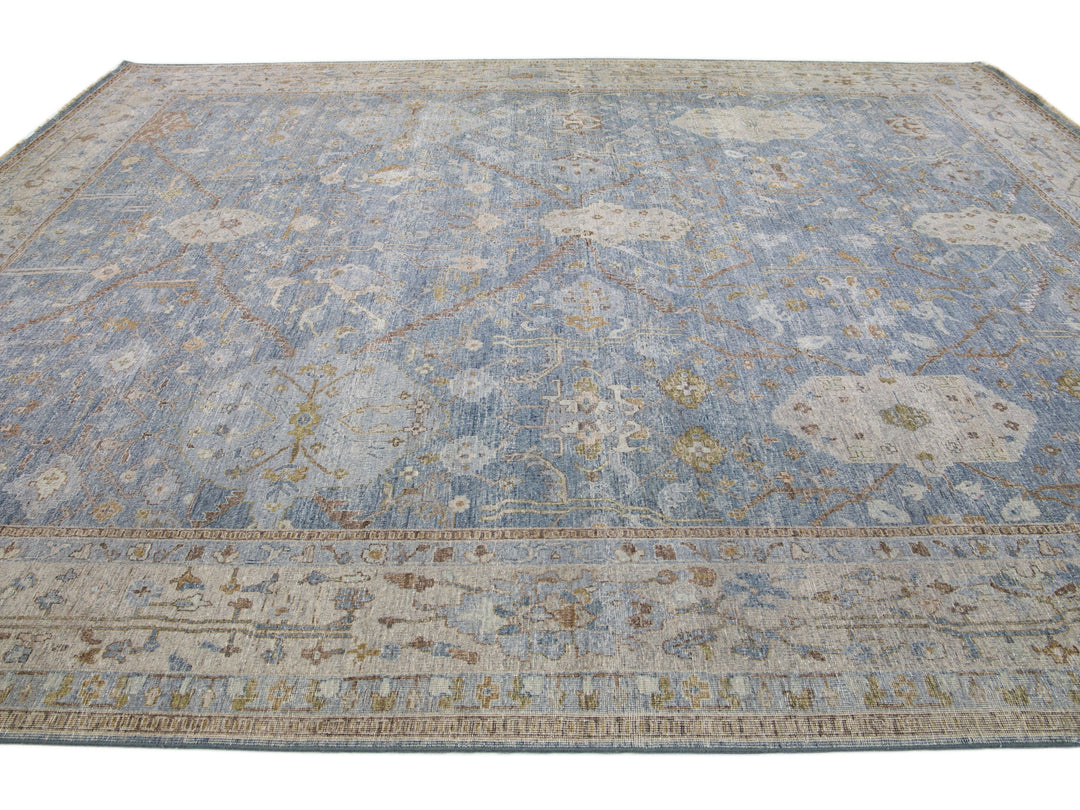 Modern Indian Wool Rug 12 X 15