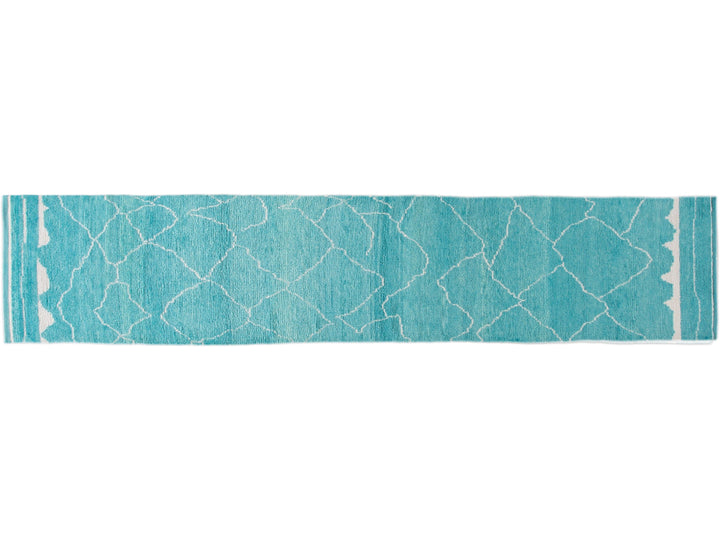 Modern Moroccan Wool Runner 3 X 15