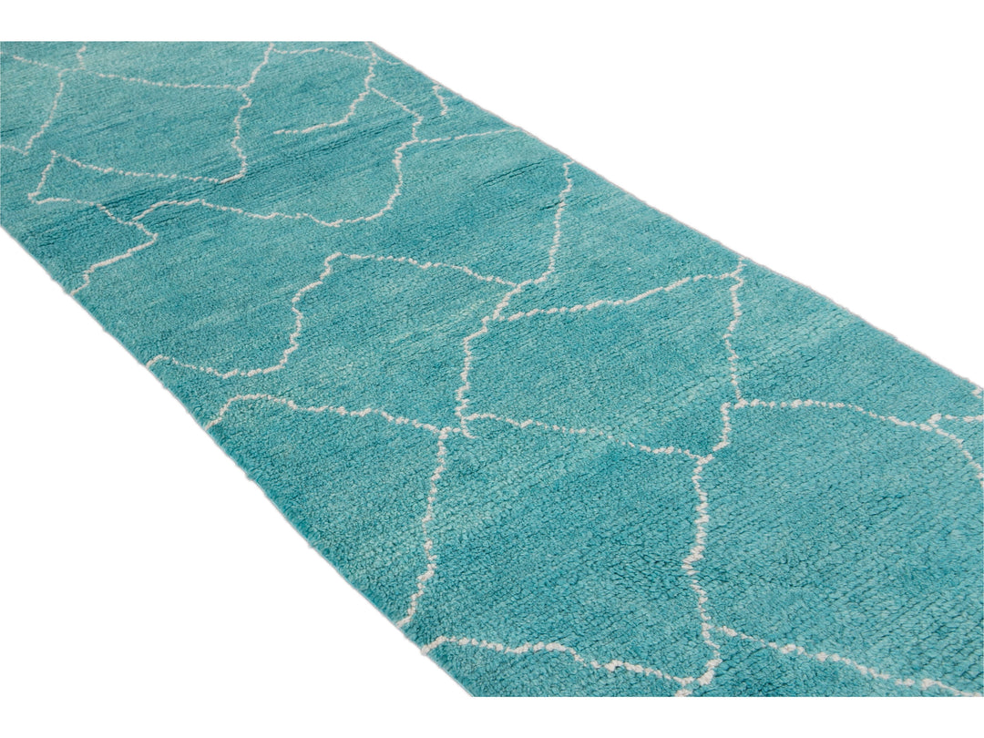 Modern Moroccan Wool Runner 3 X 15