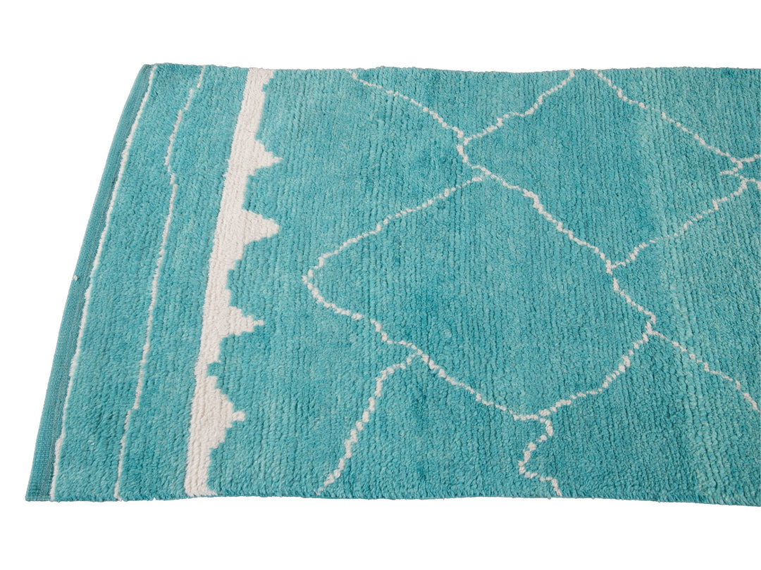 Modern Moroccan Wool Runner 3 X 15