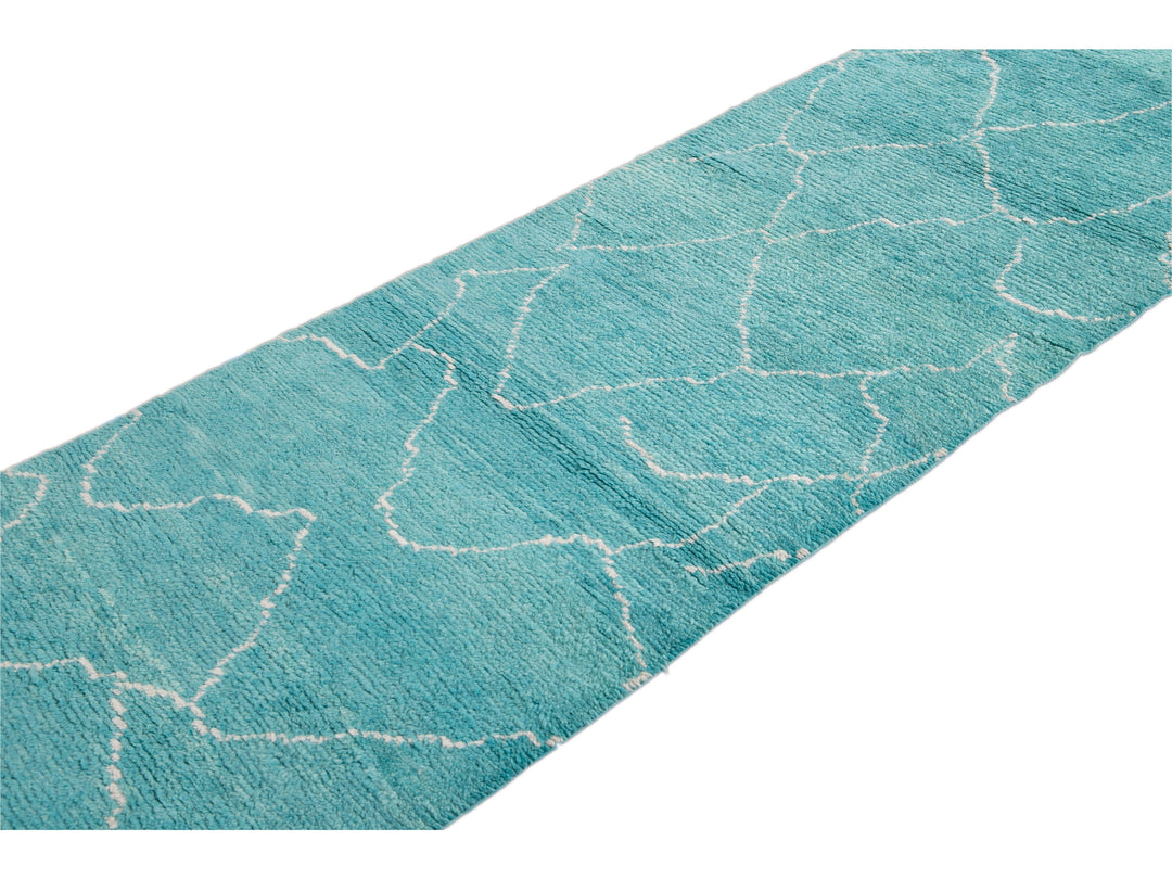 Modern Moroccan Wool Runner 3 X 15