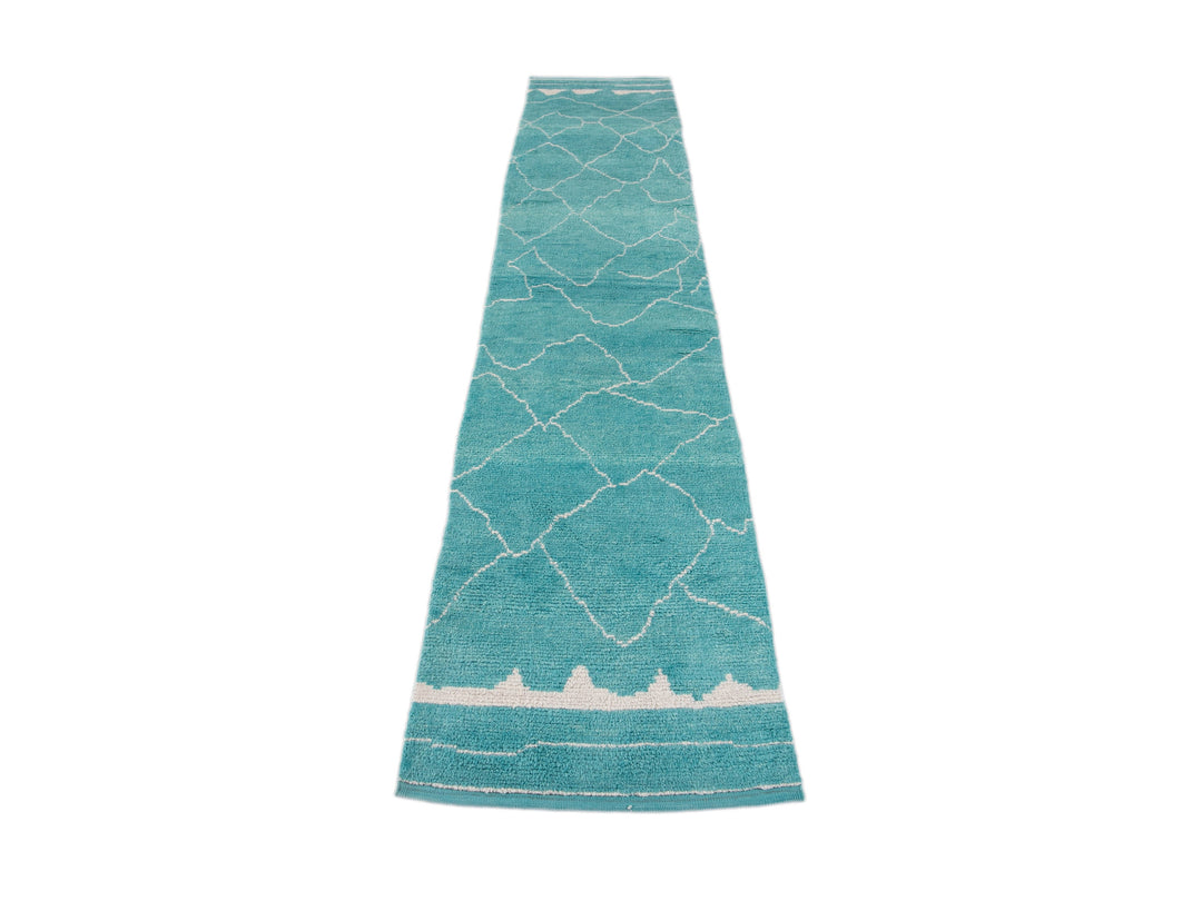 Modern Moroccan Wool Runner 3 X 15