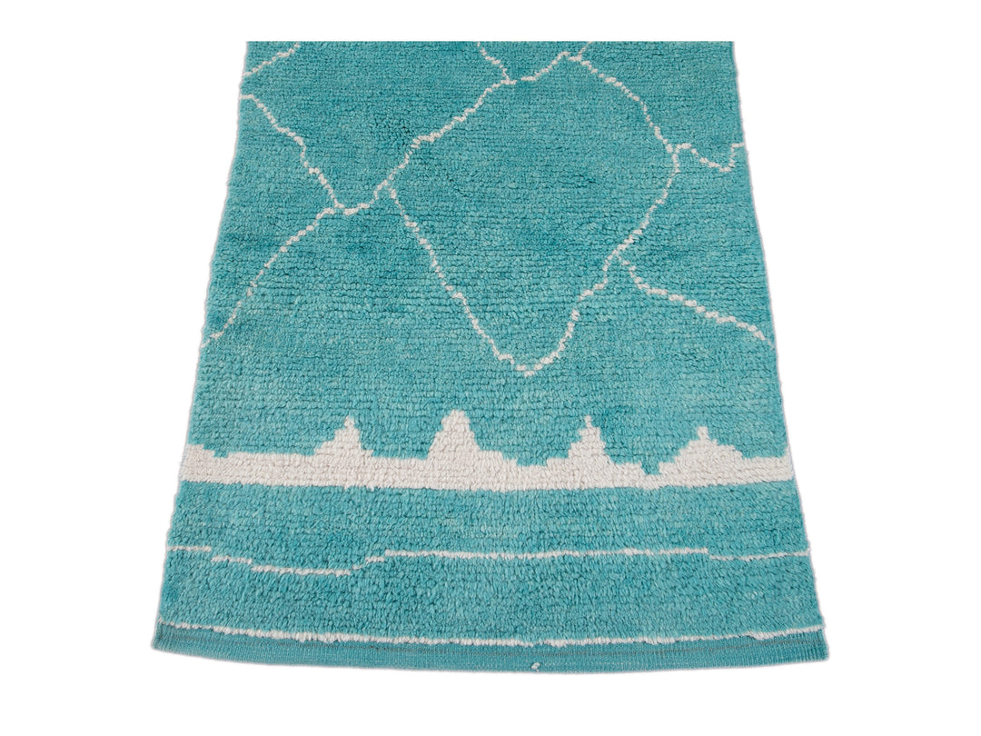 Modern Moroccan Wool Runner 3 X 15