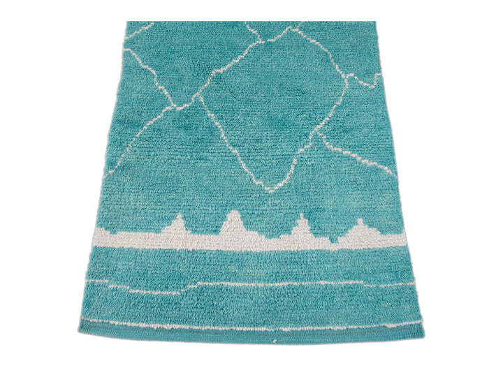 Modern Moroccan Wool Runner 3 X 15