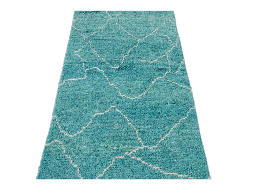 Modern Moroccan Wool Runner 3 X 15
