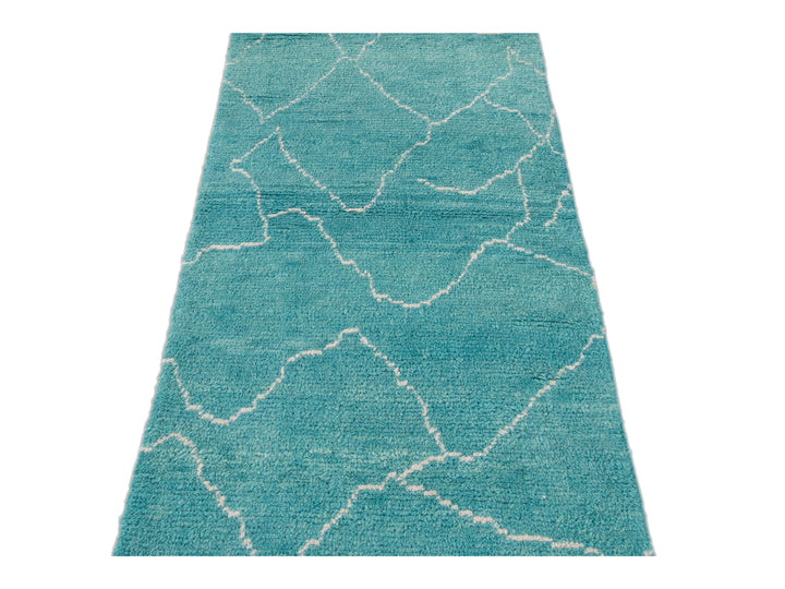 Modern Moroccan Wool Runner 3 X 15