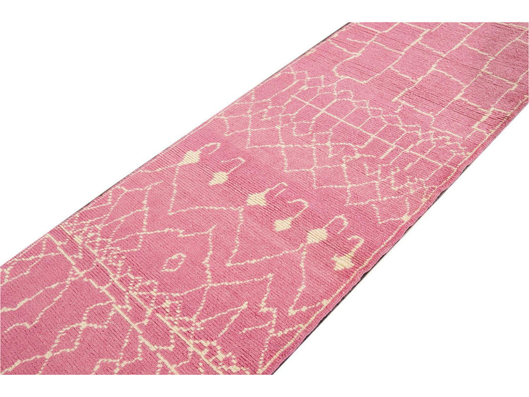 Modern Moroccan Style Wool Runner 3 X 13