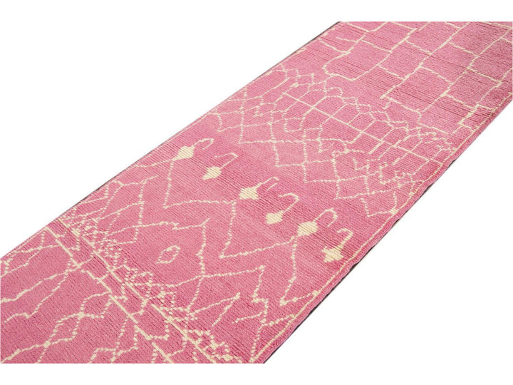 Modern Moroccan Style Wool Runner 3 X 13