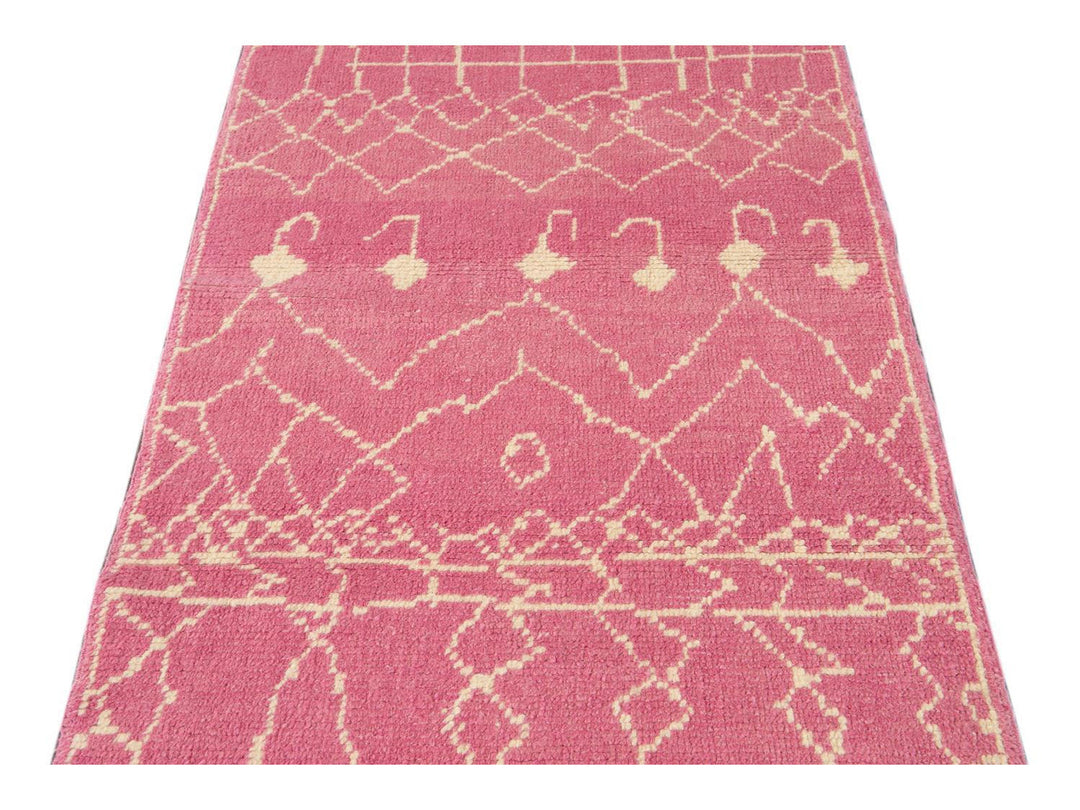 Modern Moroccan Style Wool Runner 3 X 13