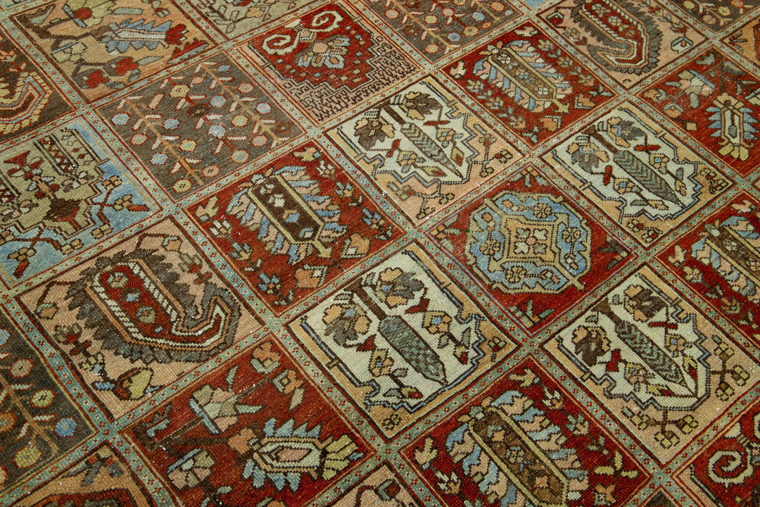 Antique Bakhtiari Wool Rug 11 X 13