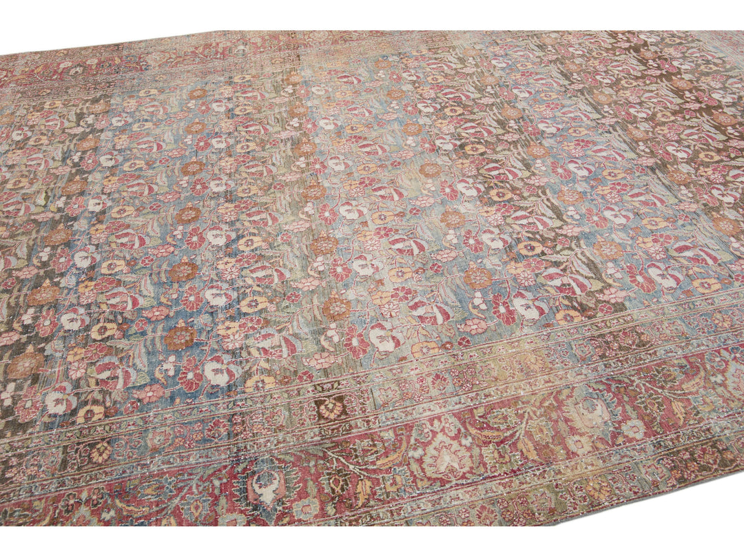 Antique Mahal Wool Rug 9 X 15