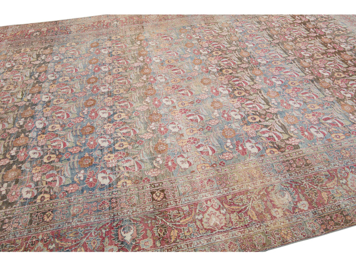 Antique Mahal Wool Rug 9 X 15