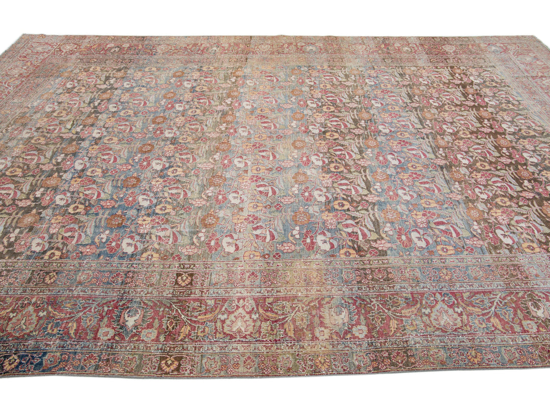 Antique Mahal Wool Rug 9 X 15