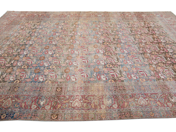 Antique Mahal Wool Rug 9 X 15