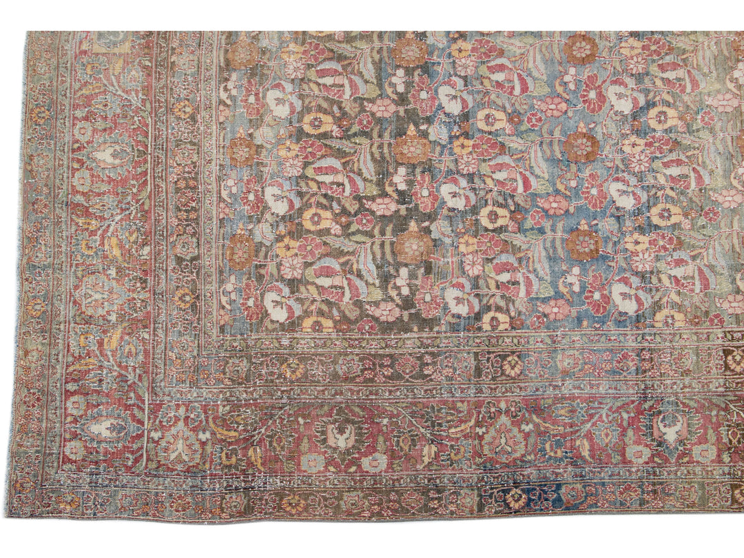 Antique Mahal Wool Rug 9 X 15