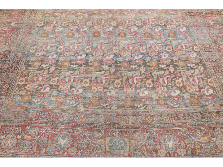 Antique Mahal Wool Rug 9 X 15