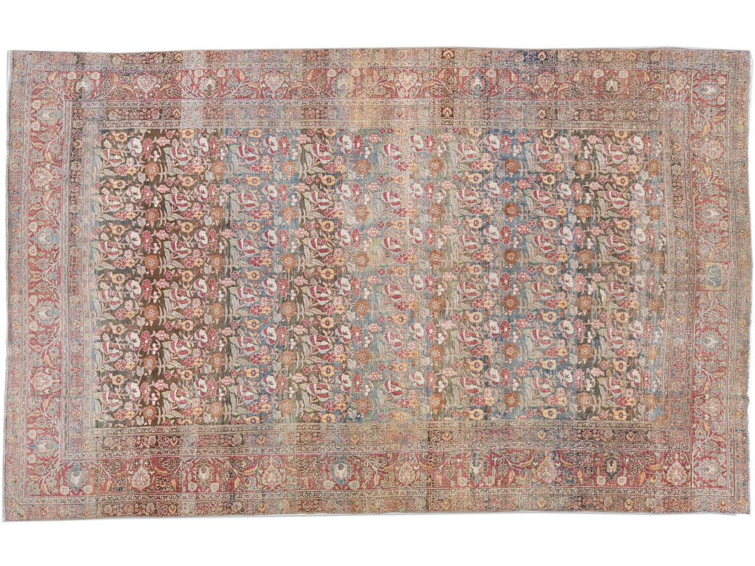 Antique Mahal Wool Rug 9 X 15