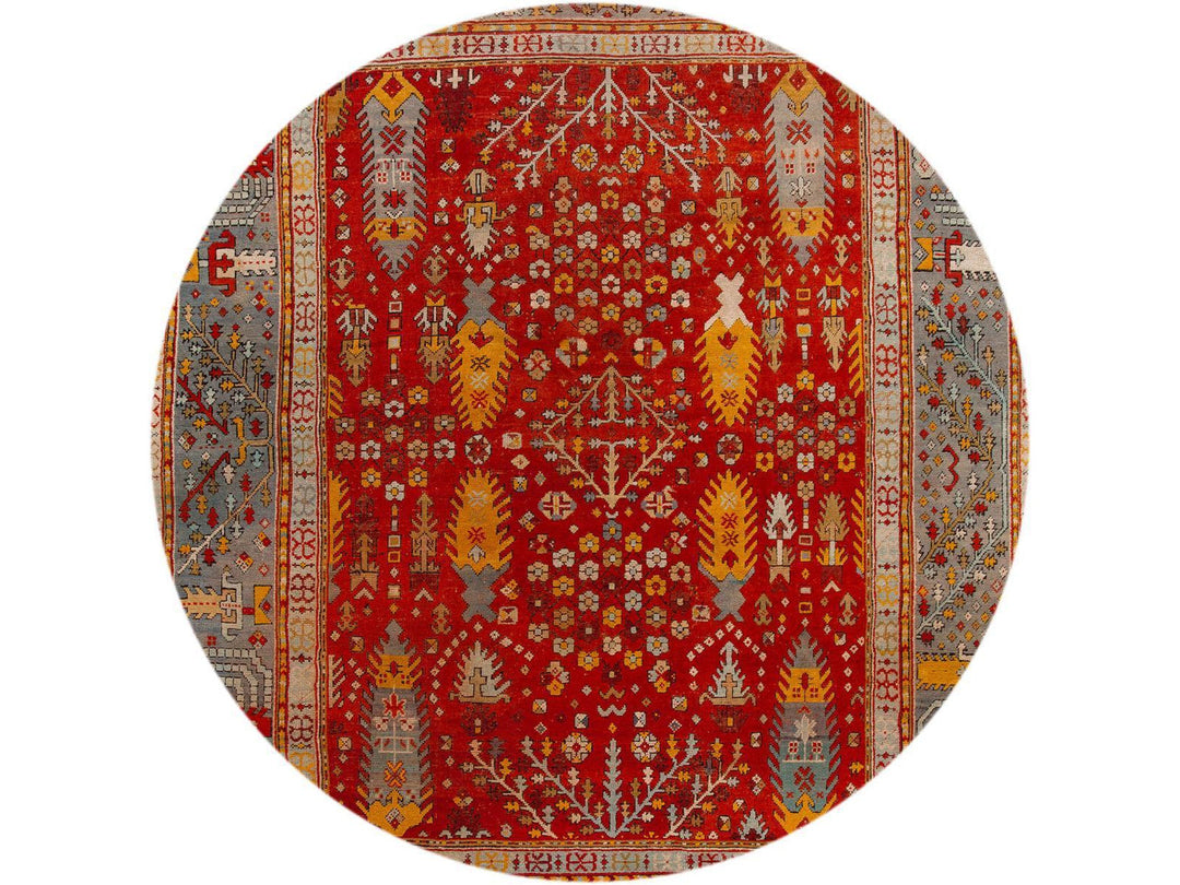 Late 19th Century Antique Oversize Oushak Wool Rug 12' x 15'