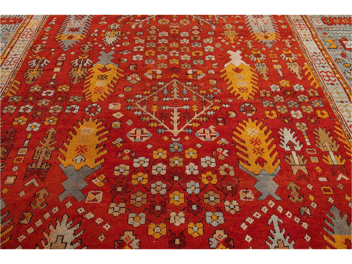 Late 19th Century Antique Oversize Oushak Wool Rug 12' x 15'