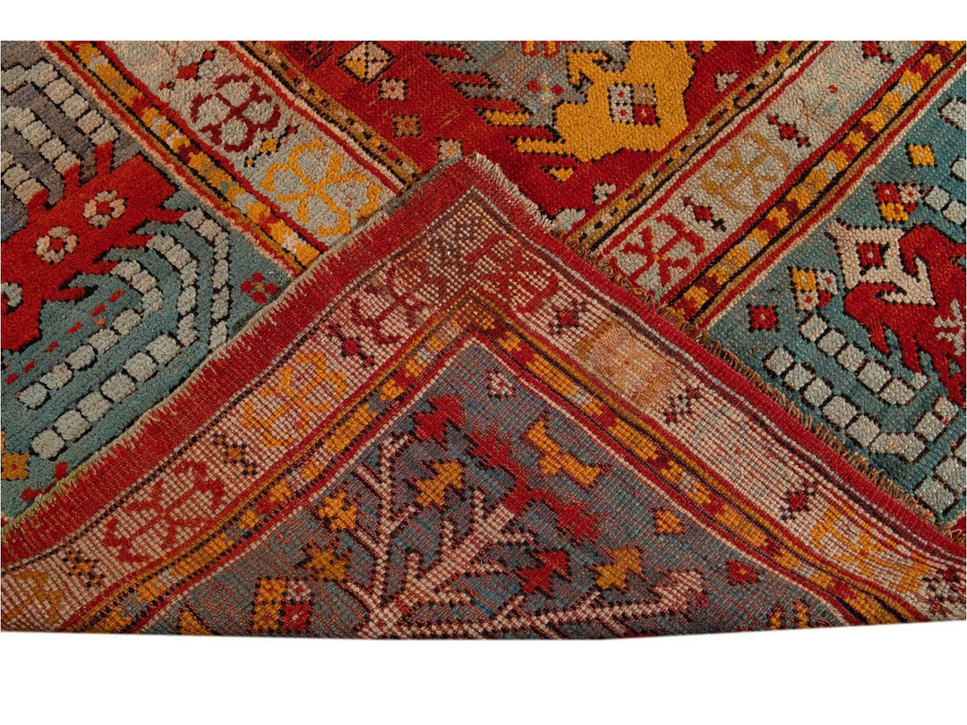 Late 19th Century Antique Oversize Oushak Wool Rug 12' x 15'