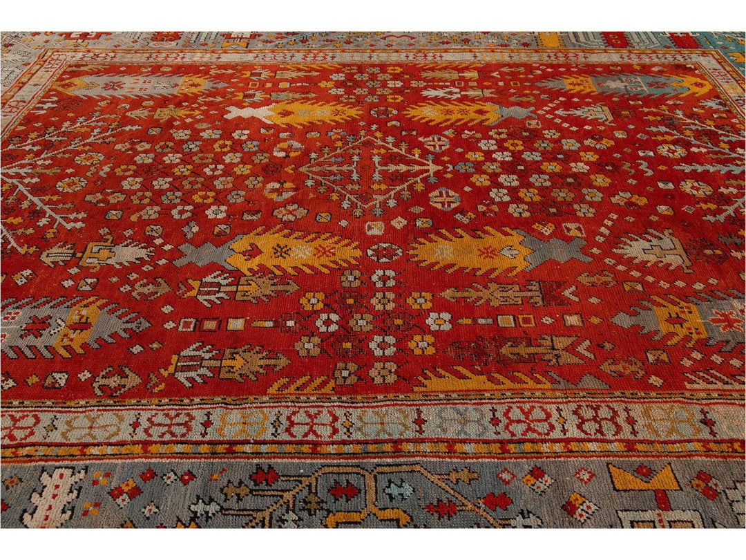Late 19th Century Antique Oversize Oushak Wool Rug 12' x 15'