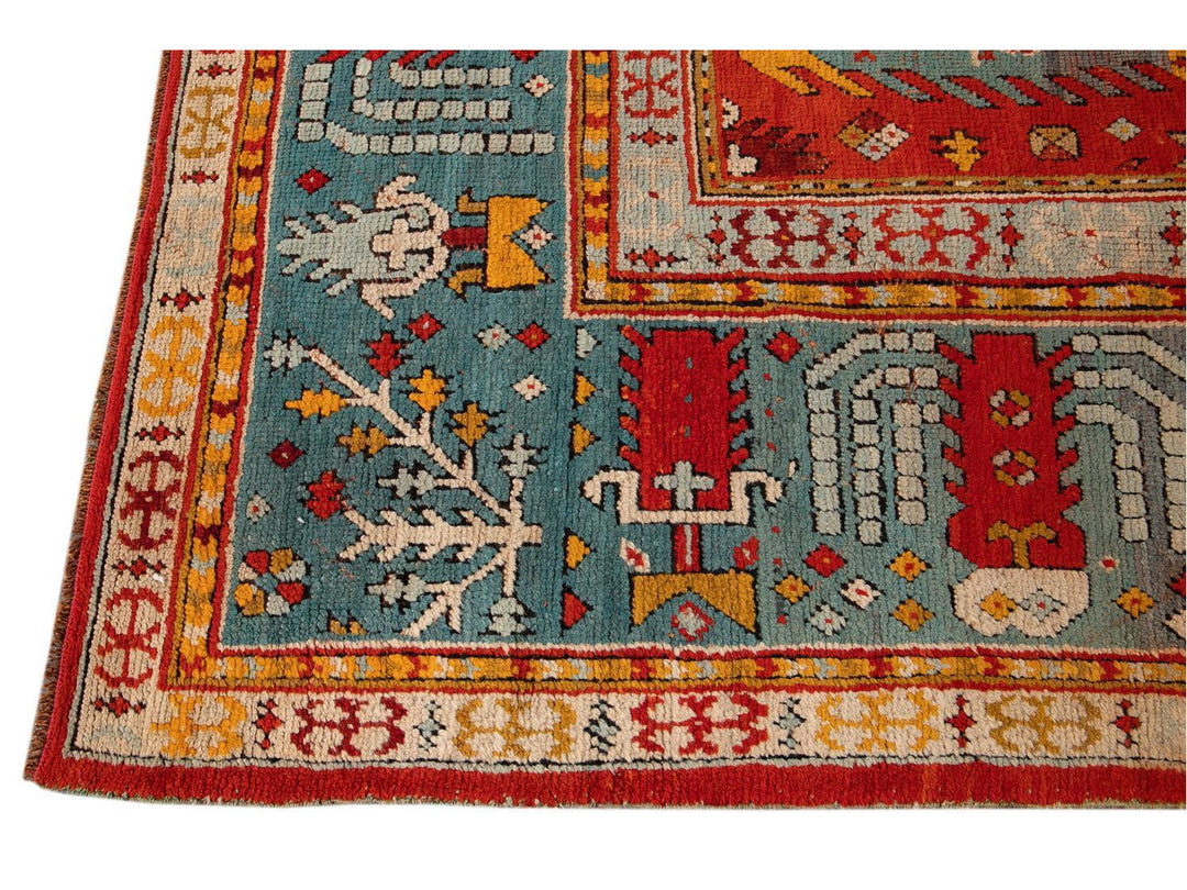 Late 19th Century Antique Oversize Oushak Wool Rug 12' x 15'