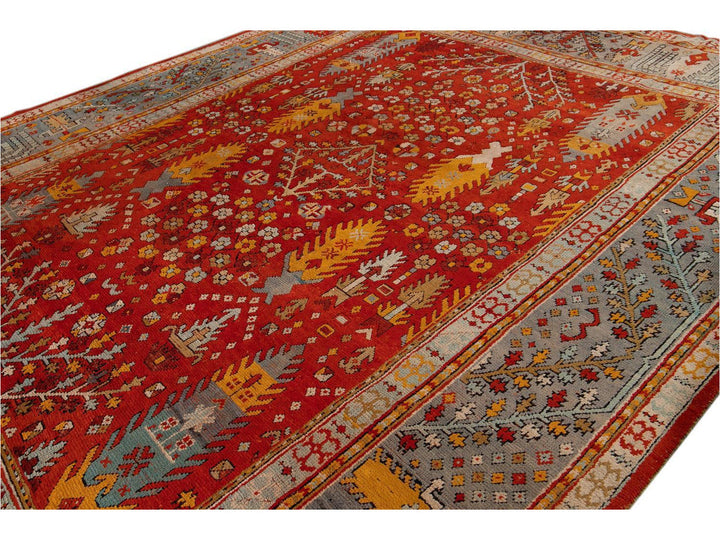 Late 19th Century Antique Oversize Oushak Wool Rug 12' x 15'