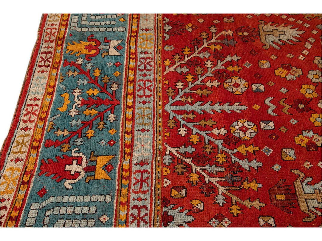 Late 19th Century Antique Oversize Oushak Wool Rug 12' x 15'