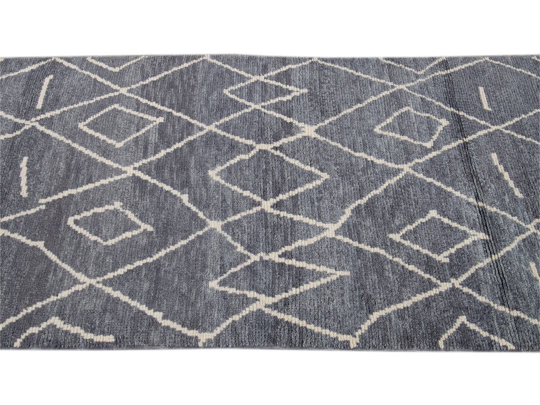 Modern Moroccan Wool Runner 3 X 13