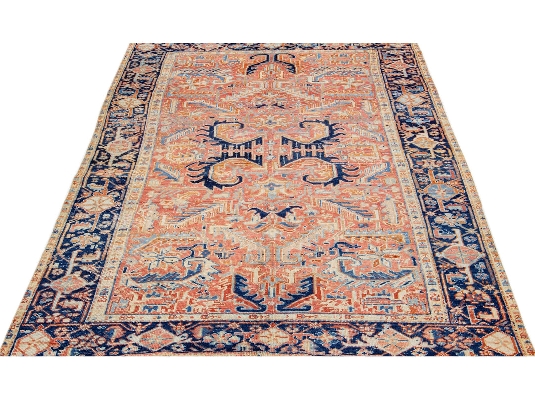 Antique Heriz Wool Rug 7 X 10
