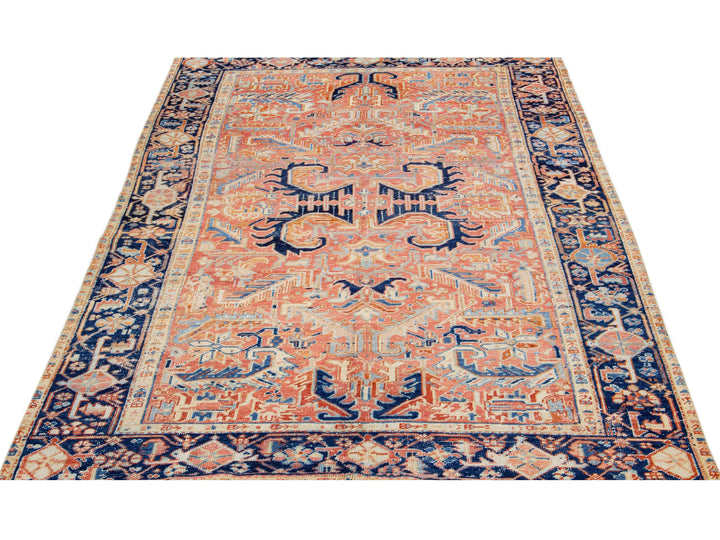 Antique Heriz Wool Rug 7 X 10