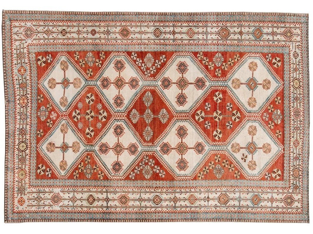 Antique Afshar Wool Rug  7' X 11'